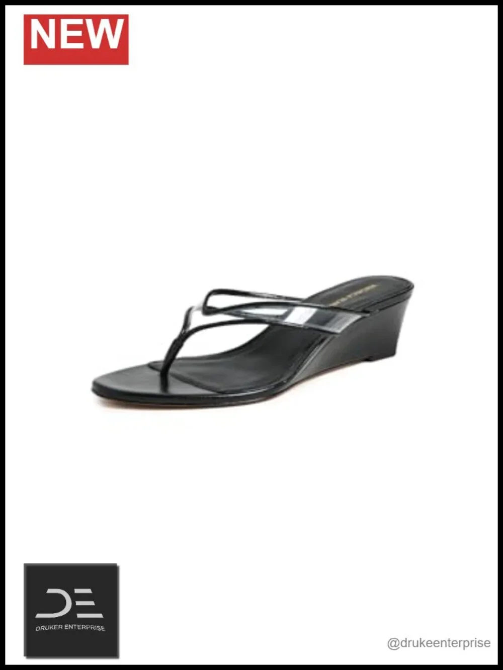 Clear PVC Thong Wedge Sandals with Leather Lining, 2